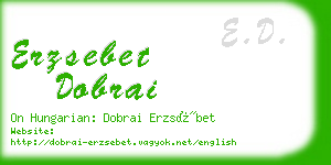 erzsebet dobrai business card